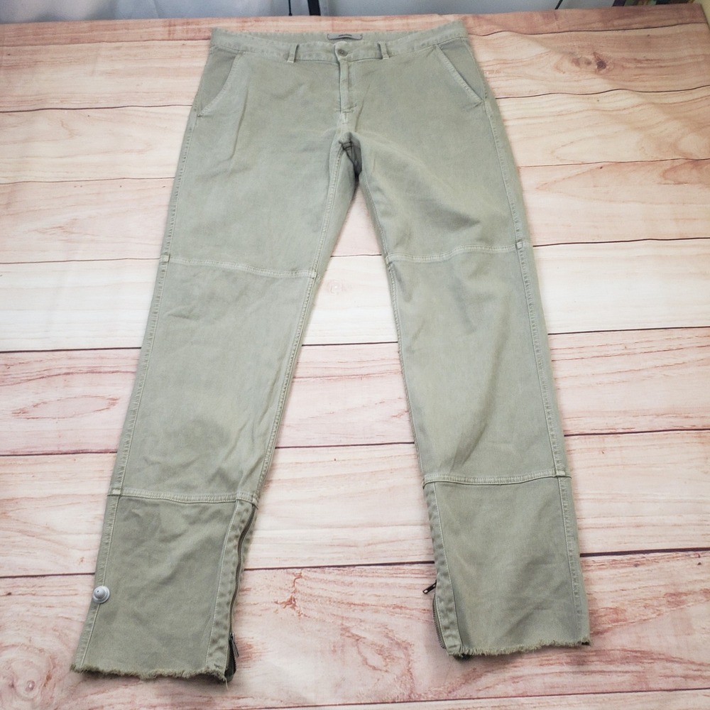 Zadig & Voltaire Pants Womens Extra Large Olive Green‎ Zip Ankle Casual Ladies